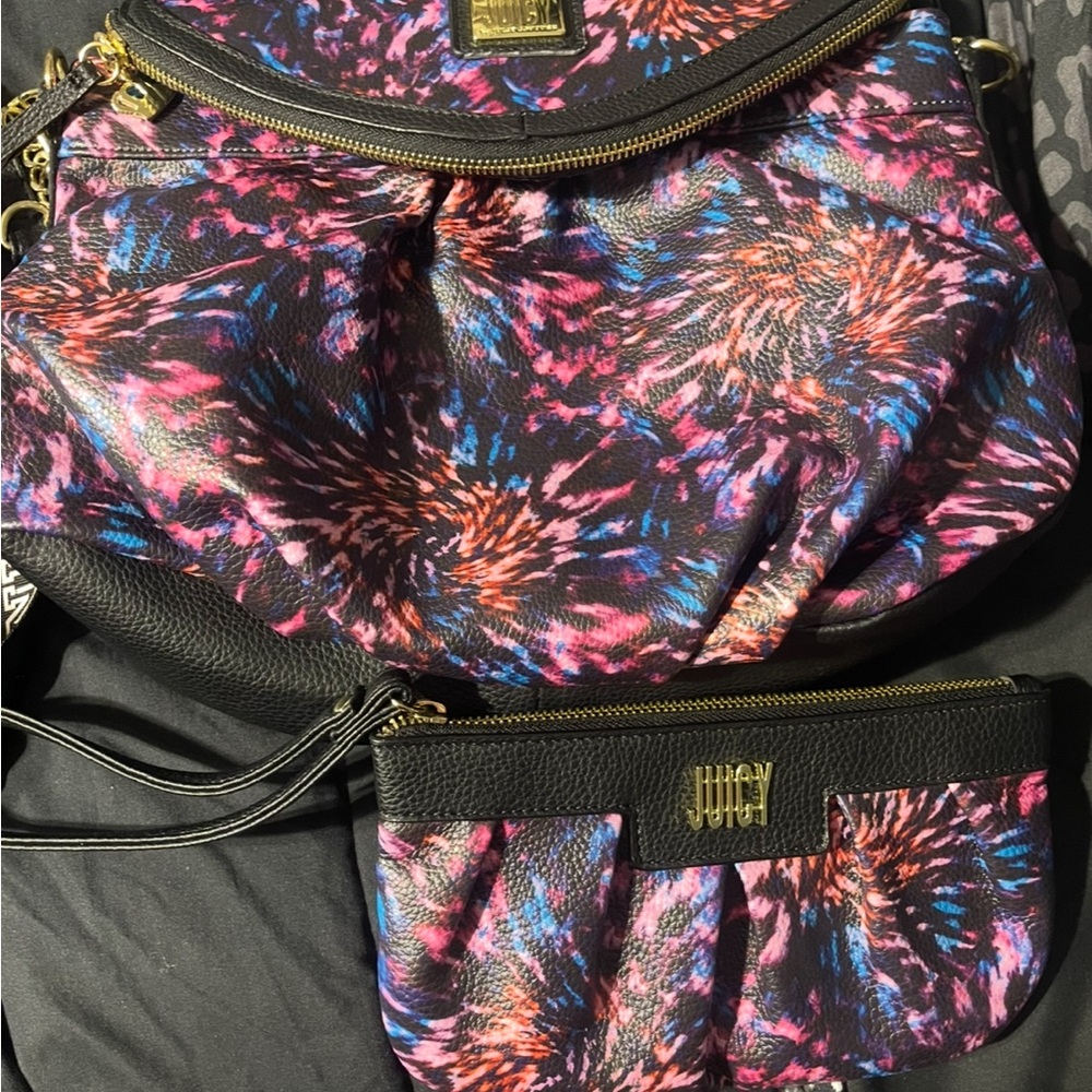 Juicy Couture Black and Pink Shoulder Bag Set BNWOT